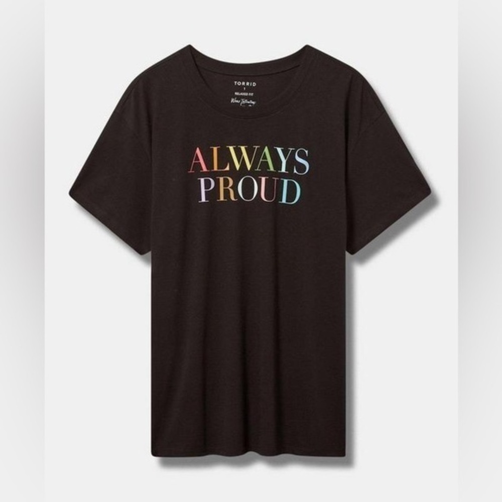 Torrid 0X ALWAYS PROUD Black Pride T-Shirt NWT